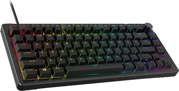 HyperX Alloy Rise 75 Wired Mechanical Gaming Keyboard, 75% Form Factor, Hot-Swappable Pre-lubed Linear Switches, PBT Keycaps, Gasket Mount, 8000Hz Polling, RGB