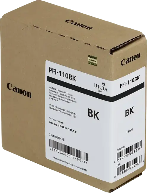 Чернильный картридж Canon PFI-110 Matte Black пигментный 160мл для широкоформатных принтеров imagePROGRAF TX-3100 TX-4100 TX-3000 TX-4000, водостойкий