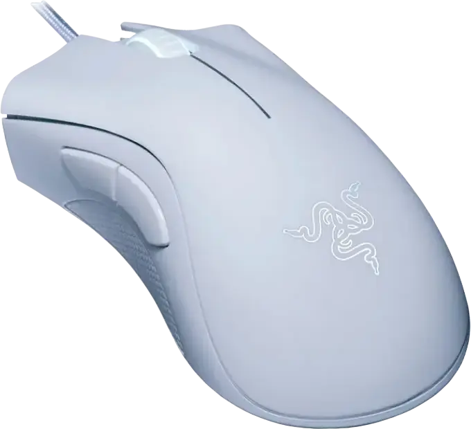 Razer DeathAdder Essential Wired Gaming Mouse, 6400 DPI Optical Sensor, 5 Programmable Buttons, Right-Handed Ergonomic Design, White, USB