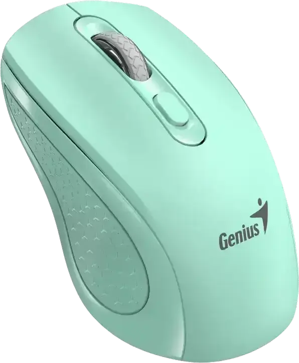Genius NX-8025S Wireless Silent Mouse, Aquamarine, 2.4GHz Optical Sensor, 1200 DPI Adjustable, Dedicated AI Copilot Button, Ergonomic Design, 10m Range