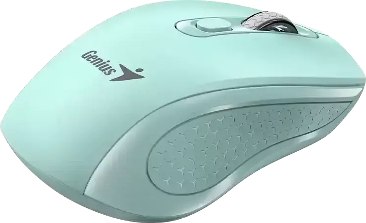 Genius NX-8025S Wireless Silent Mouse, Aquamarine, 2.4GHz Optical Sensor, 1200 DPI Adjustable, Dedicated AI Copilot Button, Ergonomic Design, 10m Range