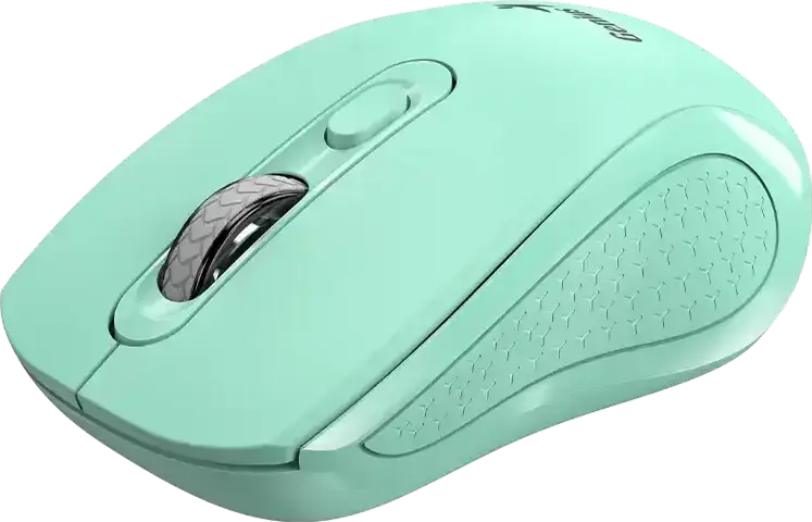 Genius NX-8025S Wireless Silent Mouse, Aquamarine, 2.4GHz Optical Sensor, 1200 DPI Adjustable, Dedicated AI Copilot Button, Ergonomic Design, 10m Range