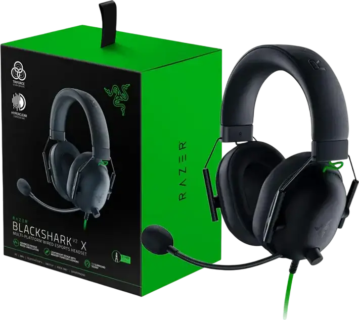 Casca Gaming Razer BlackShark V2 X cu fir - Negru, Drivere TriForce 50mm, Microfon Cardioid HyperClear, Sunet Surround 7.1, Perne din spumă cu memorie, Jack 3.5mm, Compatibilă cu PC, Mac, PS4, Xbox One și dispozitive mobile