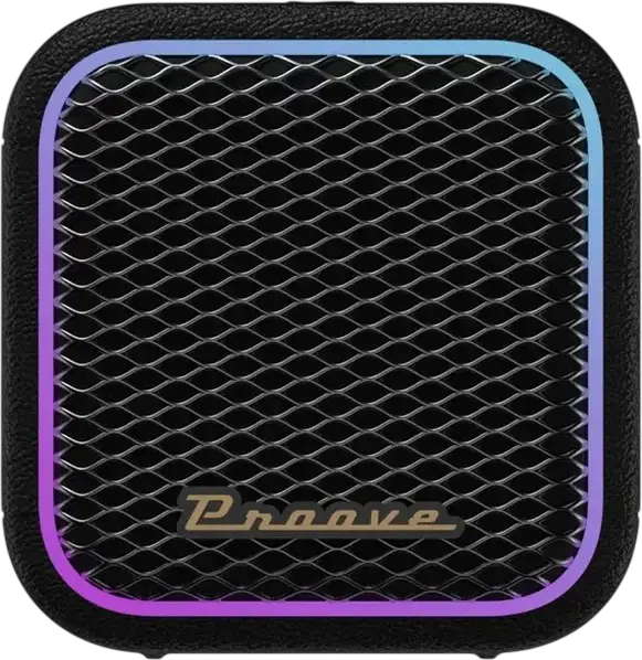 Boxa Bluetooth Proove Funk 15W v5.4, Neagra, Baterie 2600mAh, Suport TWS, Iluminare RGB, USB-C, Control Aplicație Equalizer, Design Compact Cub
