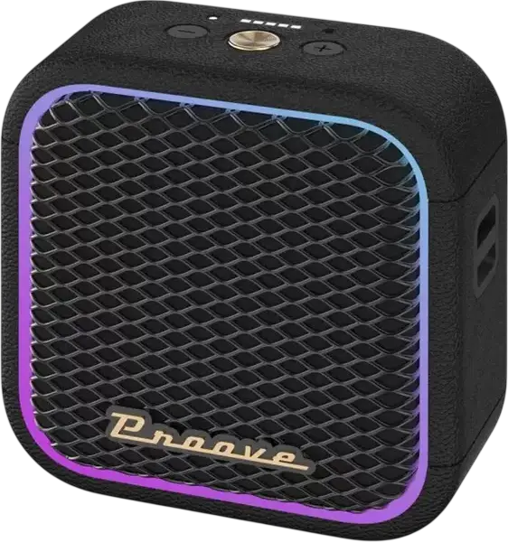 Boxa Bluetooth Proove Funk 15W v5.4, Neagra, Baterie 2600mAh, Suport TWS, Iluminare RGB, USB-C, Control Aplicație Equalizer, Design Compact Cub