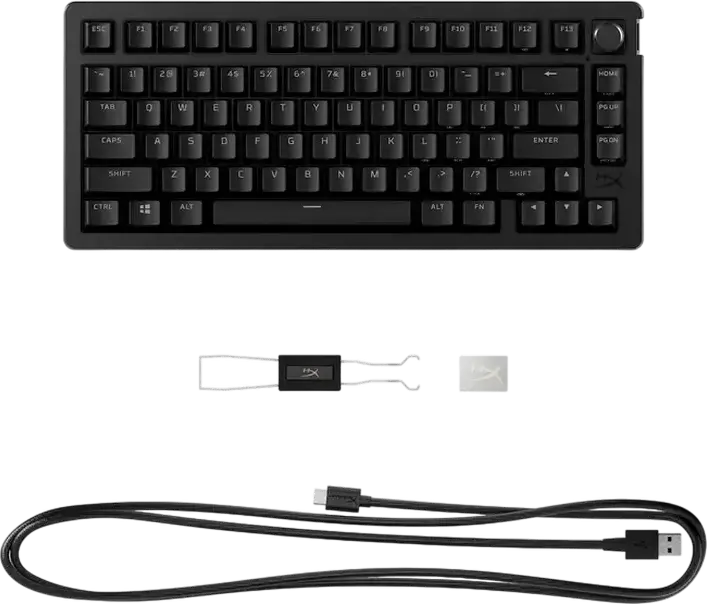 HyperX Alloy Rise 75 Wireless Mechanical Gaming Keyboard, 75% Form Factor, Hot-Swappable Pre-lubed Linear Switches, PBT Keycaps, Gasket Mount, 8000Hz Polling, RGB