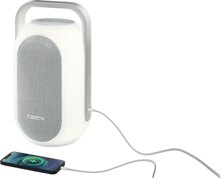 Muse ML-625 BT Portable Bluetooth Speaker, 60W RMS, IPX4 Water Resistant, NFC, USB-C, 4400mAh Battery, Multicolor Ambience Light, White