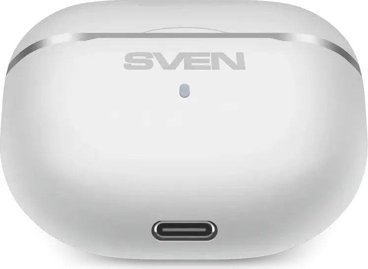 SVEN E-190B True Wireless Stereo TWS In-Ear Headphones, Bluetooth 5.3, 13mm Drivers, Touch Controls, USB Type-C, White