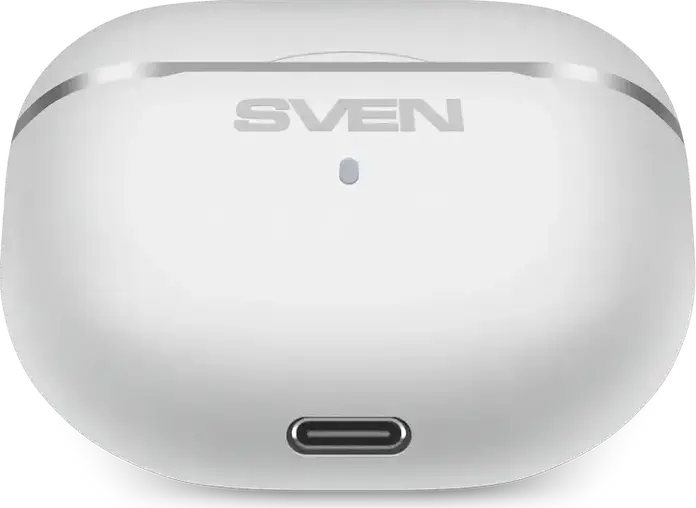 SVEN E-190B True Wireless Stereo TWS In-Ear Headphones, Bluetooth 5.3, 13mm Drivers, Touch Controls, USB Type-C, White