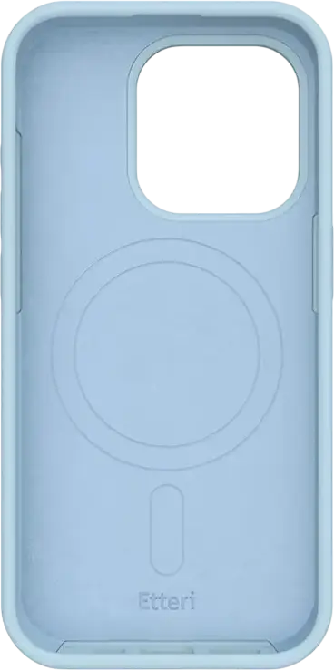 Husa Etteri Silicone Mag pentru iPhone 16 Pro, Compatibila cu MagSafe, Protectie din Silicon cu Captusala de Microfibra, Albastru Deschis