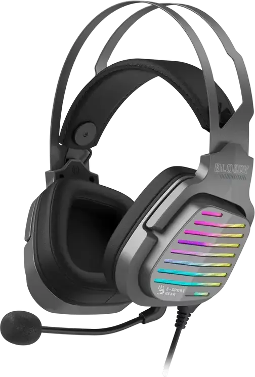 Casca Gaming Bloody G560, Sunet Surround Virtual 7.1, Difuzoare 50mm, Microfon cu Anulare Zgomot, Iluminare RGB Flow, Cablu USB Impletit
