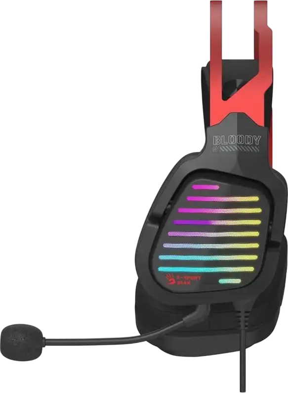 Casca Gaming Bloody G560, Sunet Surround Virtual 7.1, Difuzoare 50mm, Microfon cu Anulare Zgomot, Iluminare RGB Flow, Cablu USB Impletit