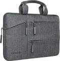 Husa de transport rezistenta la apa pentru laptop Satechi ST-LTB13 pana la 13 inch, Exterior din Nailon cu Captusala Moale, 3 Buzunare Accesorii, Gri