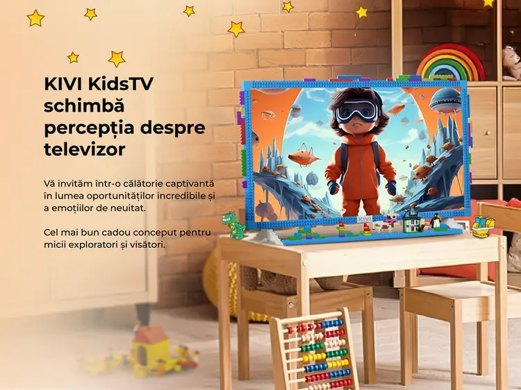 KIVI KidsTV 32" LED Smart TV, Full HD 1920x1080, Android 11, 8GB, Quad-Core, Protective Glass, Nightlight, Parental Control, Wi-Fi, Bluetooth, Blue