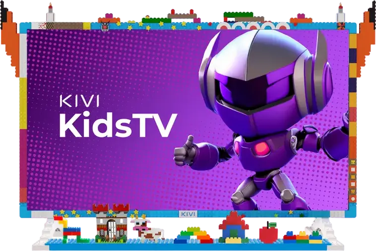 KIVI KidsTV 32" LED Smart TV, Full HD 1920x1080, Android 11, 8GB, Quad-Core, Protective Glass, Nightlight, Parental Control, Wi-Fi, Bluetooth, Blue
