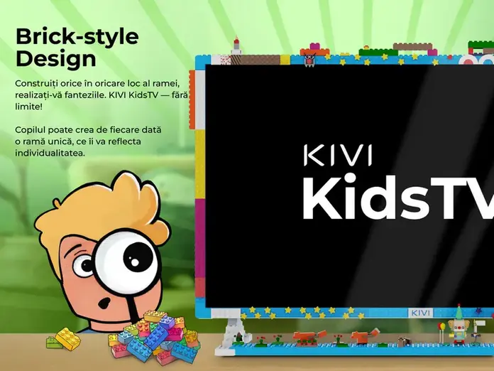 KIVI KidsTV 32" LED Smart TV, Full HD 1920x1080, Android 11, 8GB, Quad-Core, Protective Glass, Nightlight, Parental Control, Wi-Fi, Bluetooth, Blue