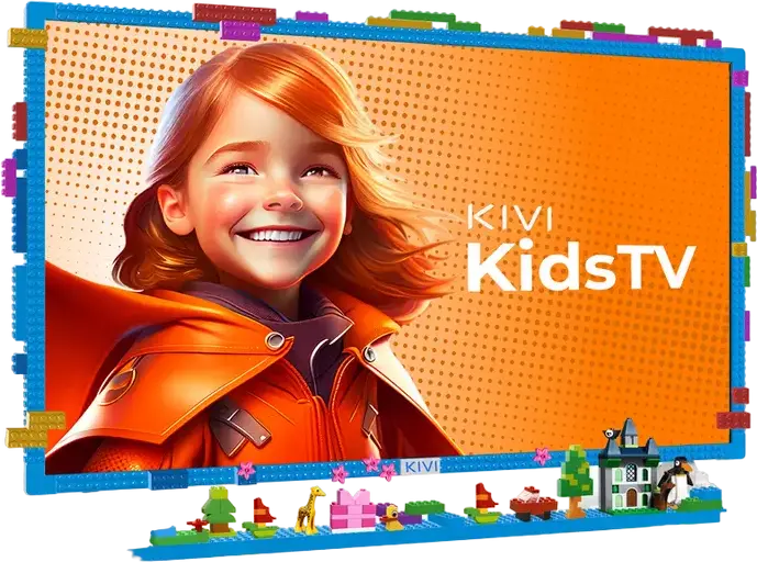 KIVI KidsTV 32" LED Smart TV, Full HD 1920x1080, Android 11, 8GB, Quad-Core, Protective Glass, Nightlight, Parental Control, Wi-Fi, Bluetooth, Blue