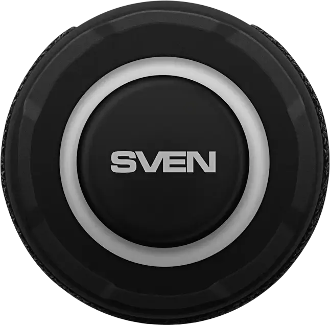 Boxa Portabila Bluetooth SVEN PS-160, Putere 12W RMS, Rezistenta la Apa IPX5, Pereche Stereo TWS, Radio FM, Iluminare RGB, MicroSD, USB, AUX, Negru