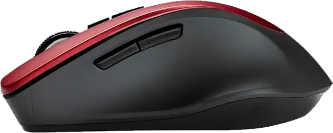 ASUS WT425 Wireless Optical Mouse, Red, 2.4GHz RF USB, Adjustable 1000/1600 DPI, 6 Buttons, Silent Click, Ergonomic Easy-Grip, Windows 11/10, Chrome OS