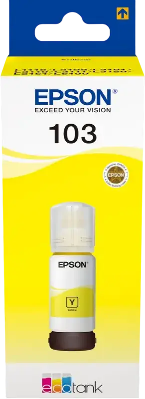 Чернила Epson 103 EcoTank Желтые 65мл C13T00S44A для принтеров L1110 L3110 L3150 L3250 L3260 с системой Key-lock