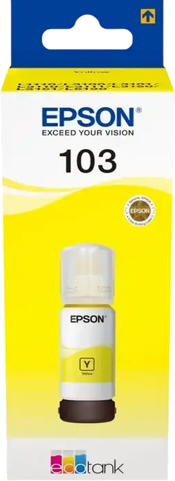 Чернила Epson 103 EcoTank Желтые 65мл C13T00S44A для принтеров L1110 L3110 L3150 L3250 L3260 с системой Key-lock