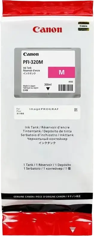 Чернильный картридж Canon PFI-320 Magenta 300мл пигментные чернила LUCIA TD водостойкие для принтеров imagePROGRAF TM-200 TM-205 TM-300 TM-305