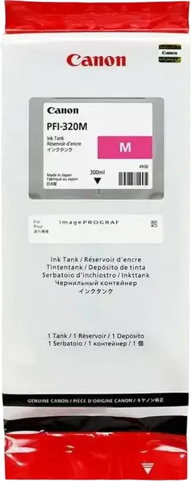 Чернильный картридж Canon PFI-320 Magenta 300мл пигментные чернила LUCIA TD водостойкие для принтеров imagePROGRAF TM-200 TM-205 TM-300 TM-305