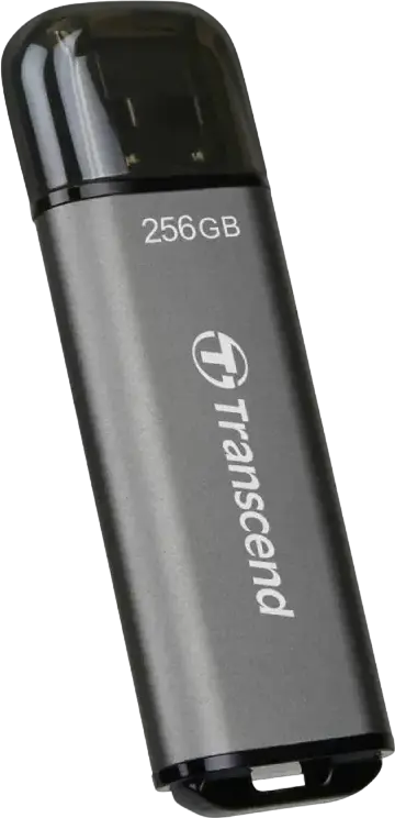 Transcend JetFlash 920 TS256GJF920 256GB USB 3.2 Gen 1 Flash Drive, 420MB/s Read 400MB/s Write, Space Gray Sandblasted Housing, USB Type-A