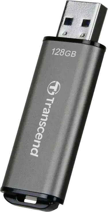 Transcend JetFlash 920 TS128GJF920 128GB USB 3.2 Gen 1 Flash Drive, 420MB/s Read 400MB/s Write, Space Gray Sandblasted Housing, USB Type-A