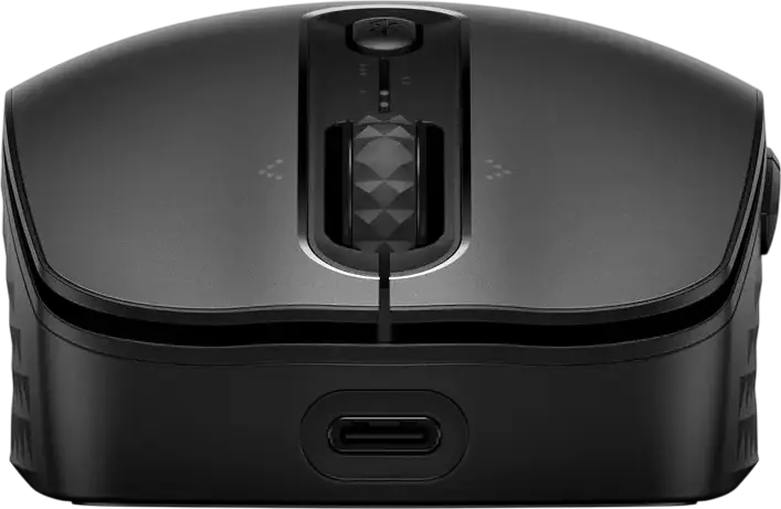 Mouse Wireless Reincarcabil HP 690 7M1D4AA, Bluetooth Low-energy, Incarcare Qi si USB-C, Senzor Optic 4000 dpi, 6 Butoane Programabile, Negru