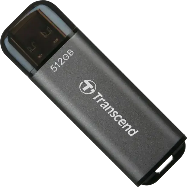 Transcend JetFlash 920 USB 3.2 Gen 1 Flash Drive TS512GJF920, 512GB, Up to 420MB/s Read and 400MB/s Write, Space Gray Sandblasted Housing