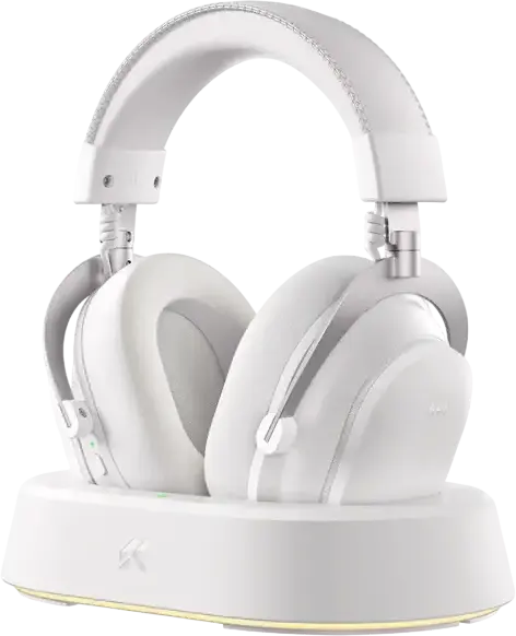 Căști gaming MCHOSE V9 Turbo Plus, Fără fir/Cu fir, Icy White