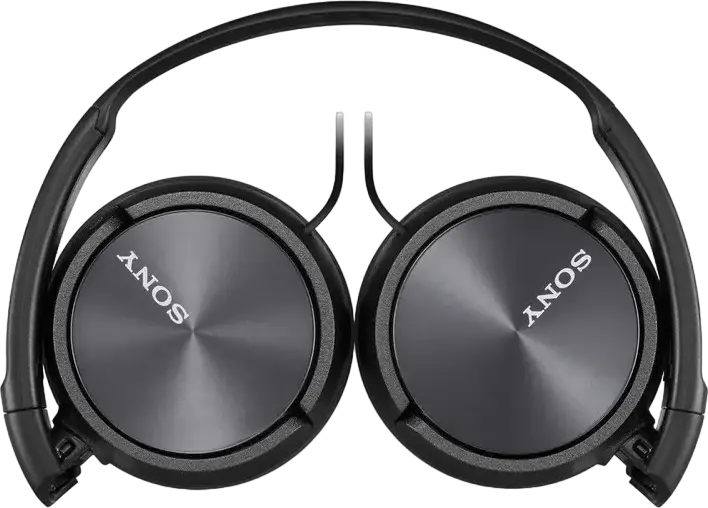Sony MDR-ZX310AP Wired On-Ear Closed-Back Headphones with Microphone, Black, 30mm Dynamic Driver, 10-24,000Hz Frequency Response, 1.2m Gold-Plated L-Shaped Plug