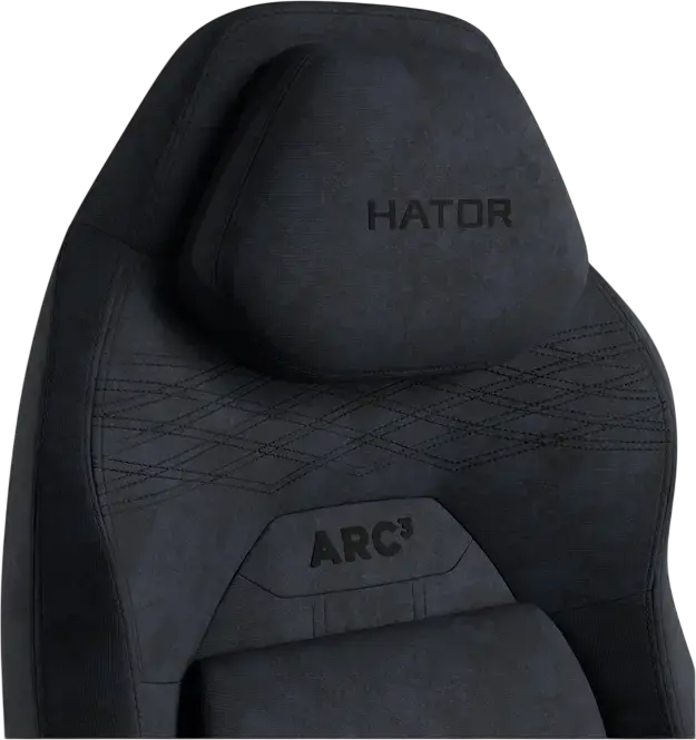 Scaun Gaming HATOR Arc 3 S HTC3440S, Material Velur, Cotiere Ajustabile 4D, piston Clasa 4, Baza Aluminiu, Inclinare 170 Grade, Perne Lombara si de Gat