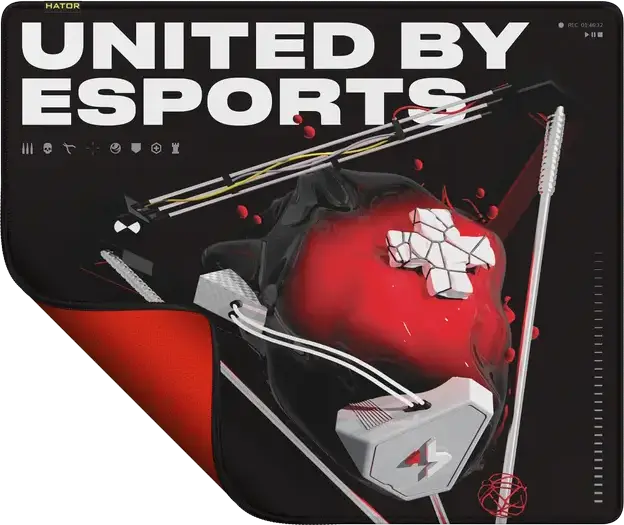 HATOR Tonn eSport Maincast Edition HTP-033 Gaming Mouse Pad, 420x500x4mm, Textile Surface, Rubber Base, Stitched Edges, Black and Red