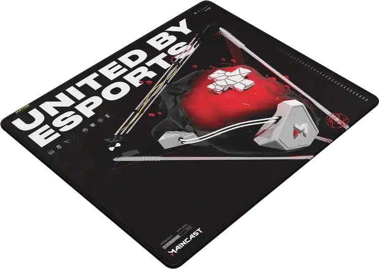 HATOR Tonn eSport Maincast Edition HTP-033 Gaming Mouse Pad, 420x500x4mm, Textile Surface, Rubber Base, Stitched Edges, Black and Red