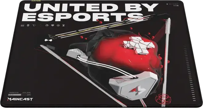 HATOR Tonn eSport Maincast Edition HTP-033 Gaming Mouse Pad, 420x500x4mm, Textile Surface, Rubber Base, Stitched Edges, Black and Red