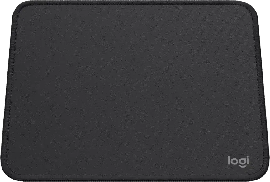 Logitech Studio Series Mouse Pad, Grey, Small 20 x 23 cm, Recycled Polyester Surface, Anti-slip Rubber Base, Spill-repellent Coating, Stitched Edges
