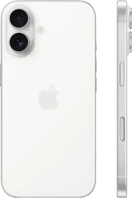 Apple iPhone 16 Smartphone, A18 Bionic Chip, 8GB RAM, 6.1-inch Super Retina XDR OLED Display, 48MP Fusion Camera, 128GB Storage, White, 5G, Wi-Fi 7, iOS 18, IP68