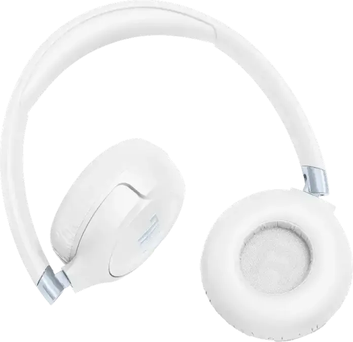 Casca JBL Tune 680NC Wireless/Wired On-Ear, Albă, cu Anulare Activă Adaptivă a Zgomotului ANC, Pure Bass Sound, Sunet Spațial, Baterie 76h, Cablu 1.2m, Conexiune Multipoint