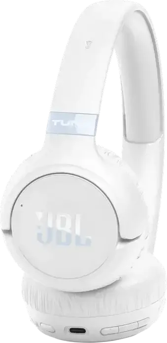 Casca JBL Tune 680NC Wireless/Wired On-Ear, Albă, cu Anulare Activă Adaptivă a Zgomotului ANC, Pure Bass Sound, Sunet Spațial, Baterie 76h, Cablu 1.2m, Conexiune Multipoint