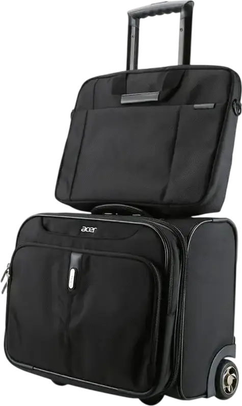 Geanta Laptop Acer ABG558 pentru laptopuri de 15.6 inch, Poliester Rezistent la Apa, Neagra, cu Compartimente pentru Tableta si Telefon, Curea Bagaj