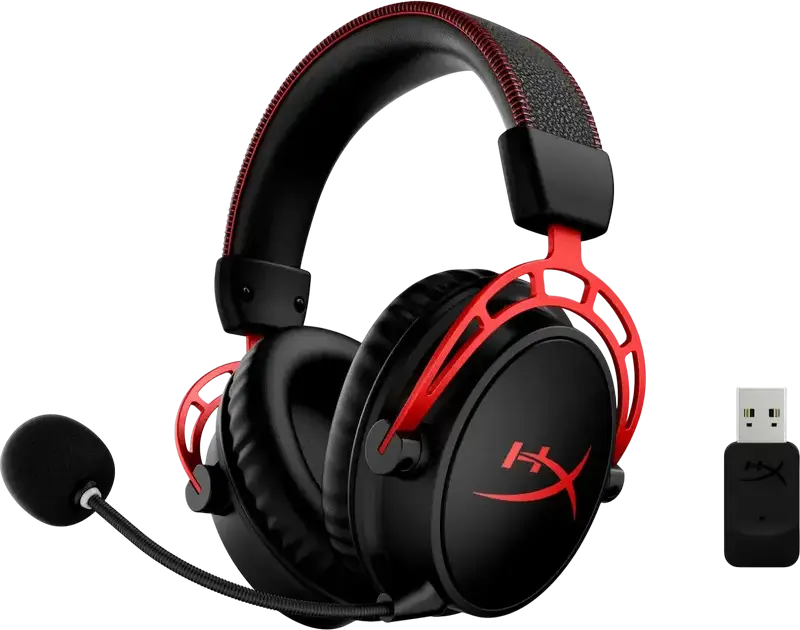 Căști gaming HyperX Cloud Alpha Wireless, Fără fir, Negru/Rosu