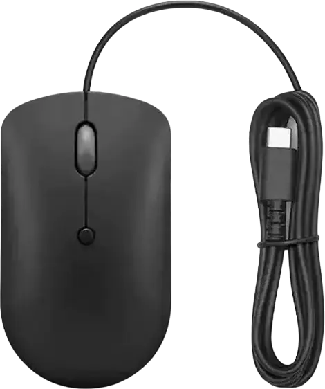 Mouse Optic cu Fir Lenovo 400, 2400 DPI, Ambidextru, 4 Butoane, Durabilitate 30 Milioane Clickuri, Cablu USB 1.8m, Negru