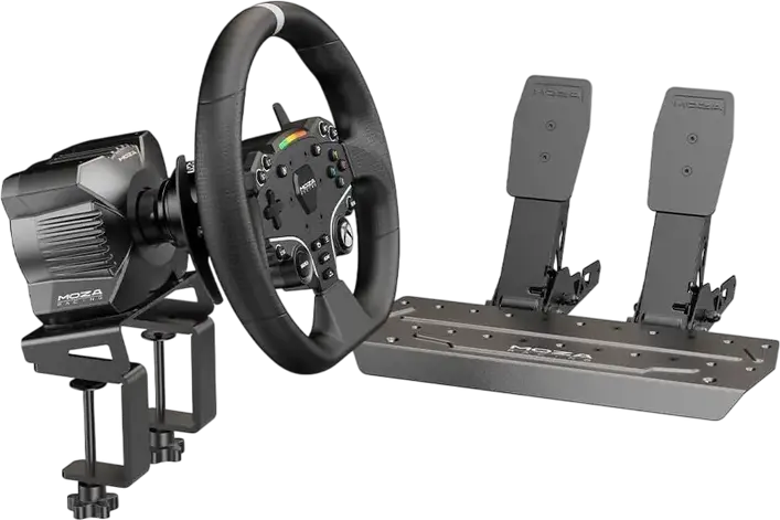 MOZA R3 Racing Wheel Bundle for PC and Xbox - Direct Drive Wheelbase 3.9Nm, ESX Steering Wheel, SR-P Lite Pedals, Table Clamp for Xbox Series X|S and Windows PC