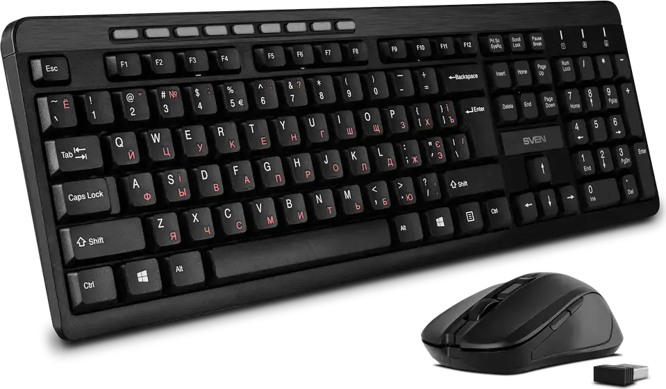 Set Tastatură + Mouse SVEN KB-C3400W, Fără fir, Negru
