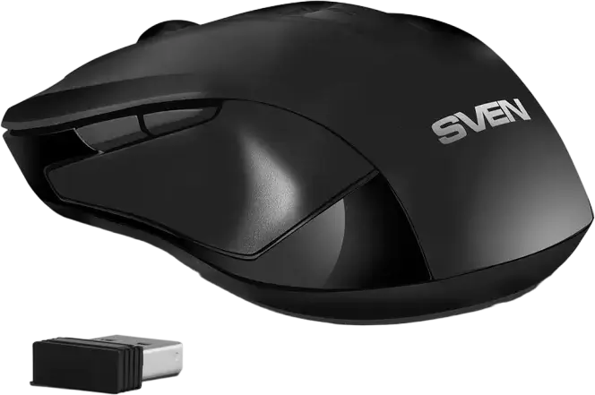 SVEN KB-C3400W Wireless Keyboard and Mouse Set, 2.4 GHz USB, Membrane Keyboard with Multimedia Keys, Optical Mouse 1600 DPI, Black
