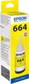 Epson T664 EcoTank Dye-based Ink Bottle, 70ml, Yellow, for L-Series Inkjet Printers L100 L110 L120 L1300 L200 L300 L355 L400 L550