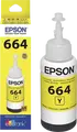 Epson T664 EcoTank Dye-based Ink Bottle, 70ml, Yellow, for L-Series Inkjet Printers L100 L110 L120 L1300 L200 L300 L355 L400 L550