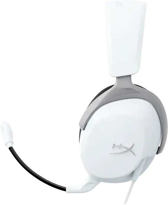 HyperX Cloud Stinger 2 Core Gaming Headset, 40mm Dynamic Drivers, Noise-Cancelling Swivel-to-Mute Mic, DTS Headphone:X Spatial Audio, White, PC PS5 PS4